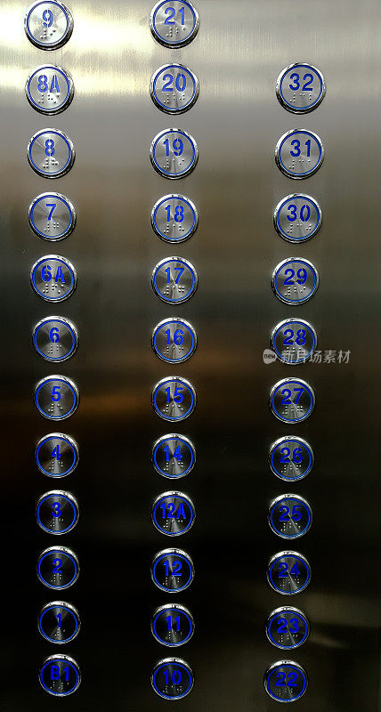 电梯内的按钮，意大利