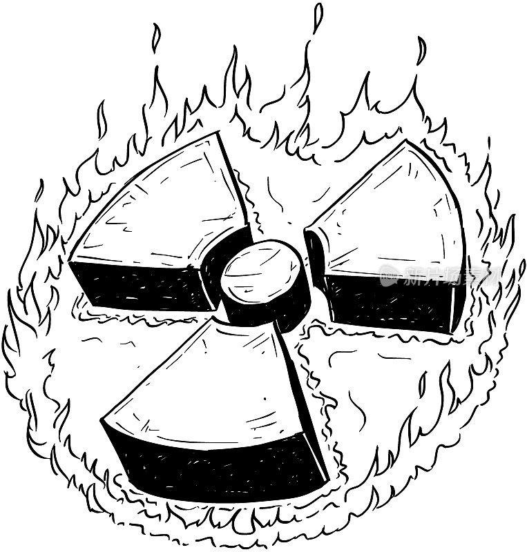 核辐射符号矢量手绘涂鸦