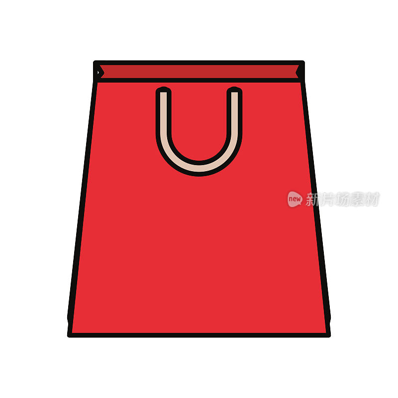 纸袋红色矢量插图