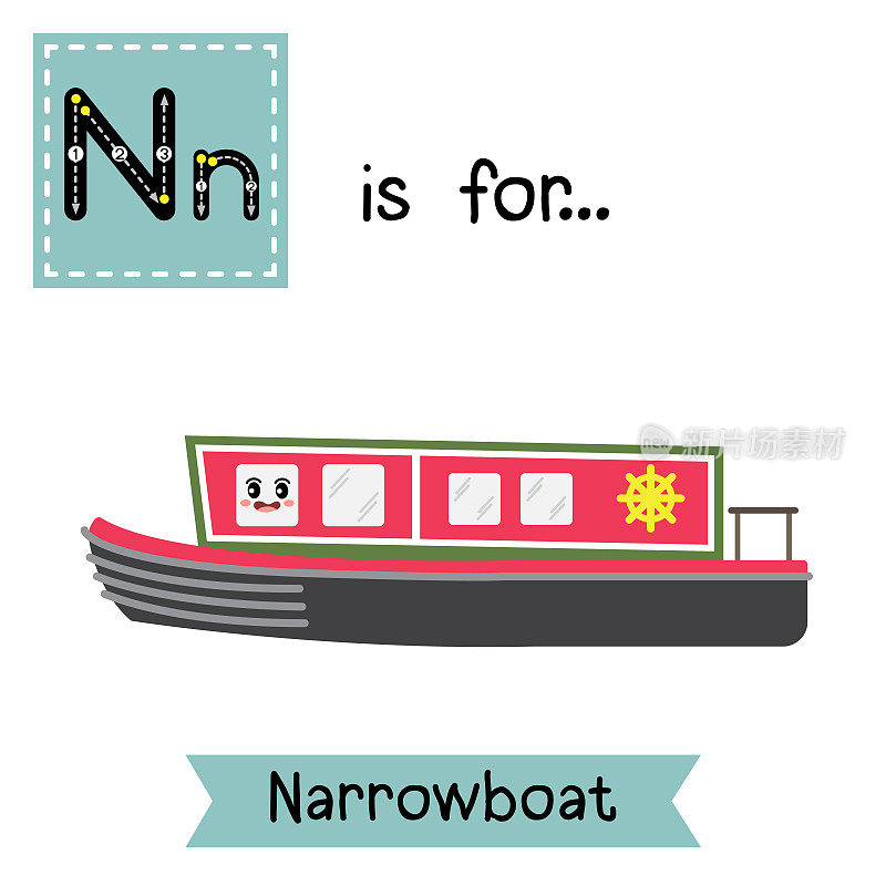 字母N跟踪。Narrowboat