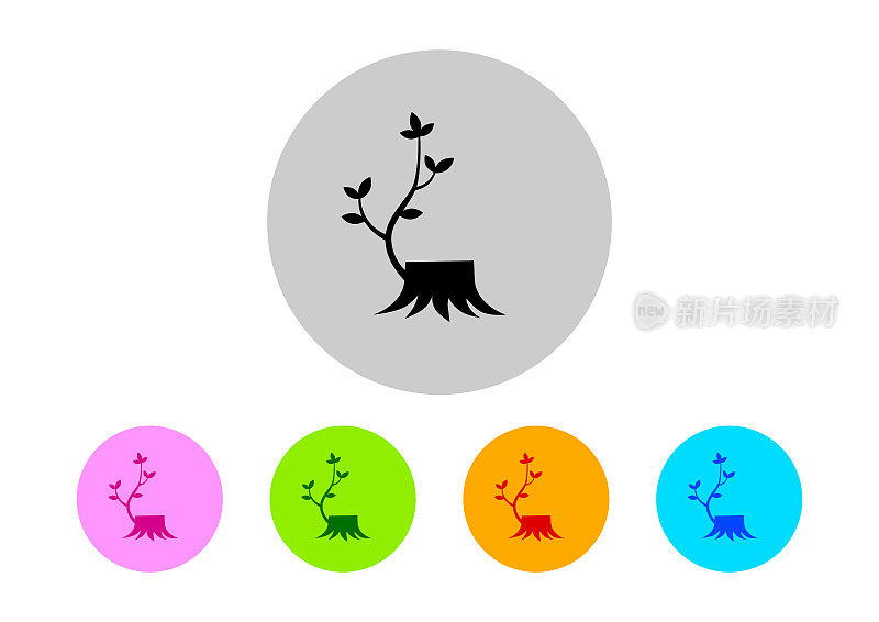 色彩斑斓的树桩图标