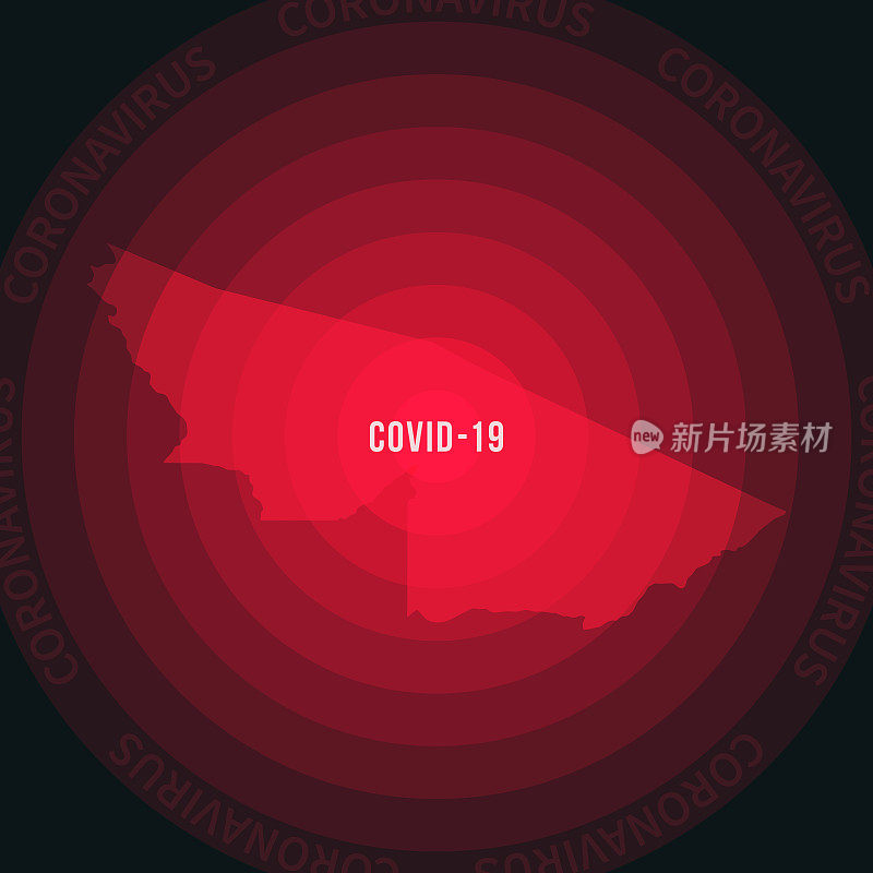 COVID-19蔓延的英亩地图。冠状病毒爆发