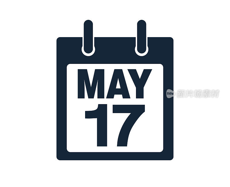 5月17日日历图标股票矢量插图