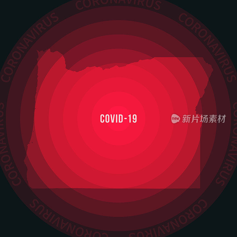 俄勒冈州COVID-19传播地图。冠状病毒爆发