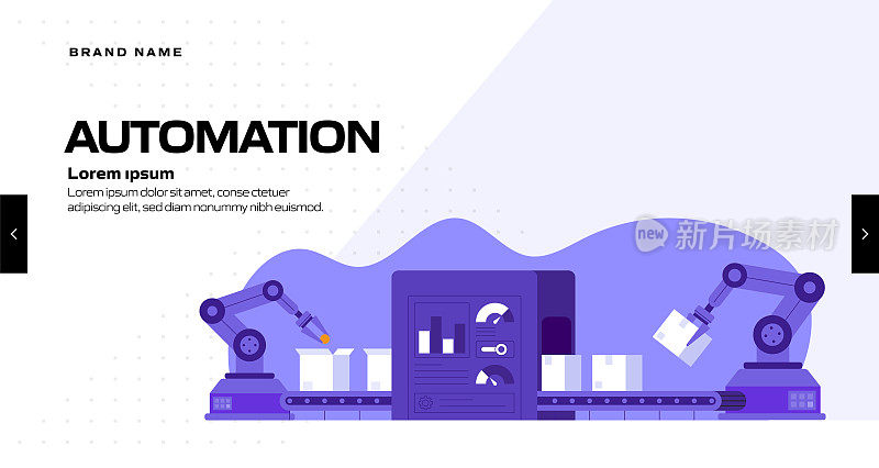 自动化概念矢量插图网站横幅，广告和营销材料，在线广告，业务演示等。