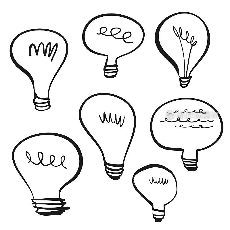 灯泡卡通插图