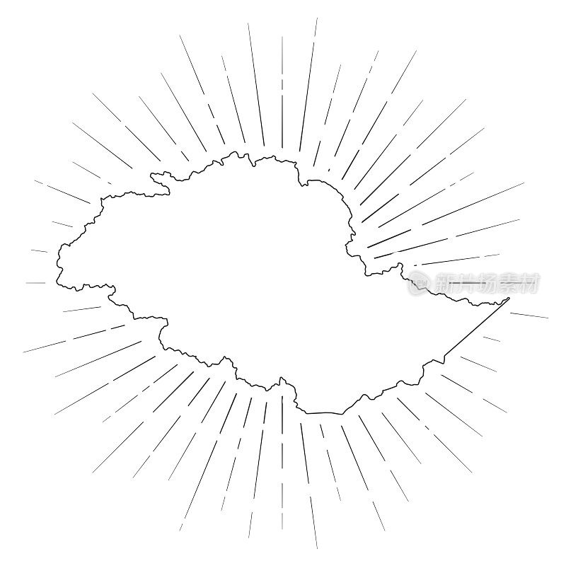 吉尔吉特-巴尔蒂斯坦地图，白色背景上的阳光