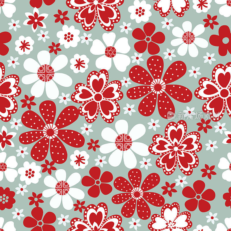花无缝图案。