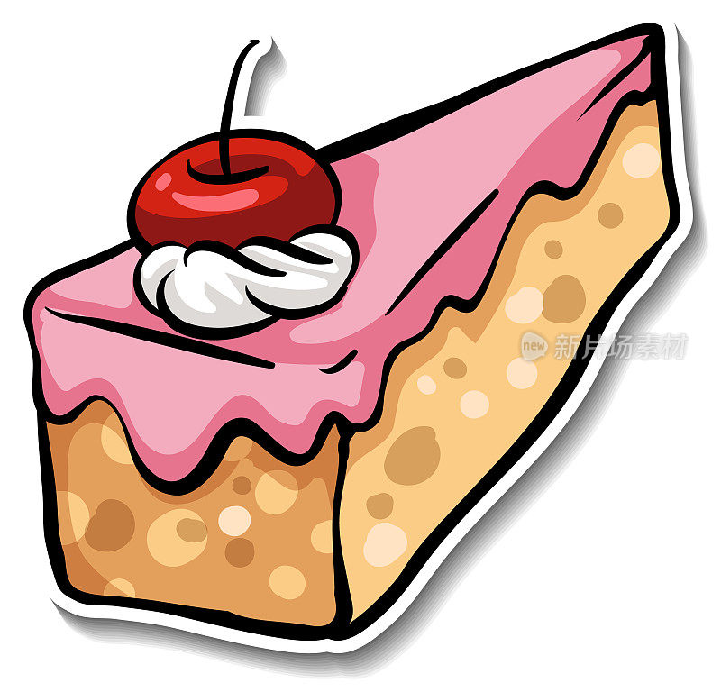 一块草莓蛋糕，上面有樱桃