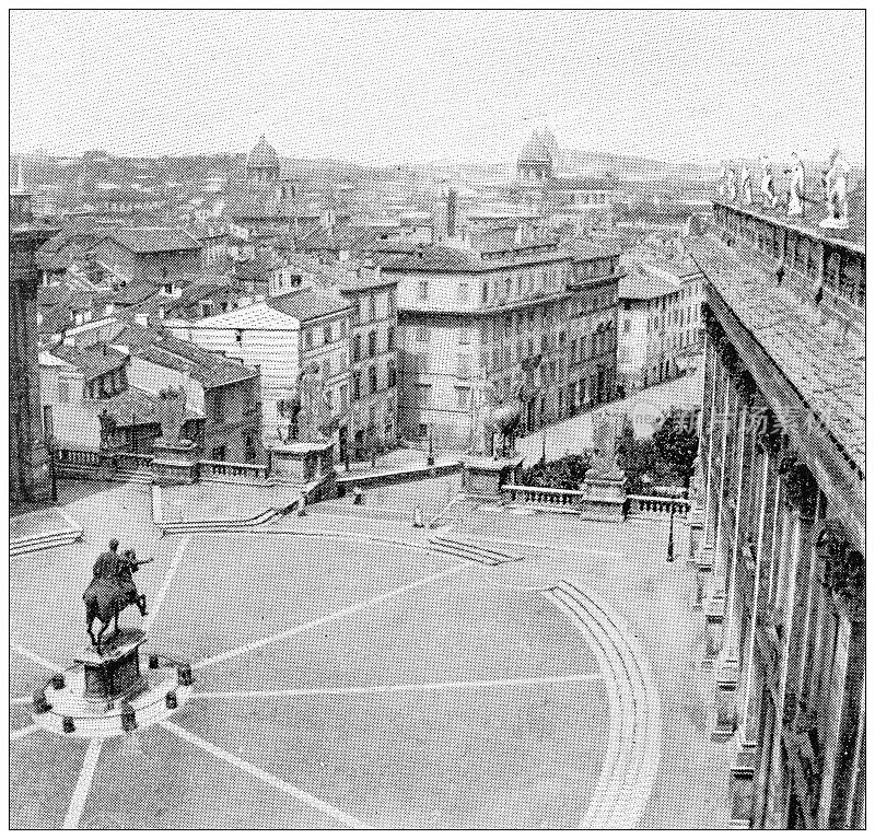 罗马的古董旅行照片:Campidoglio广场