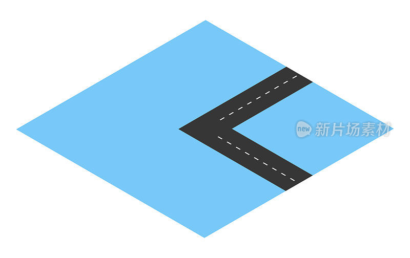 从上面透视到城市地图的四分之一的高速公路