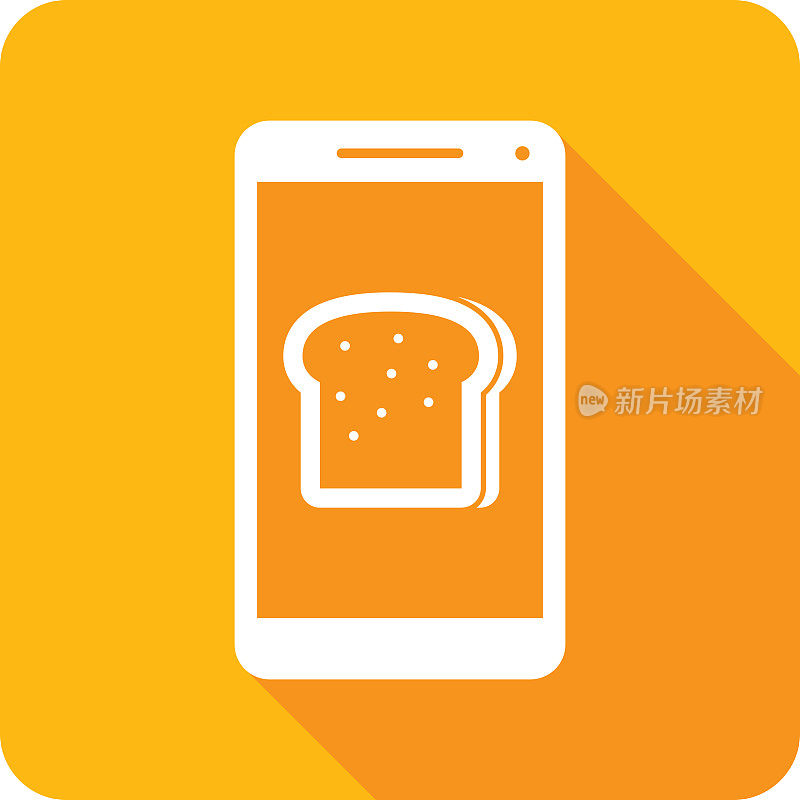 面包智能手机图标剪影