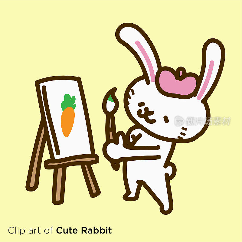 兔子人物插画系列《艺术家》