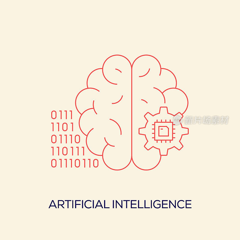 人工智能相关矢量概念插图