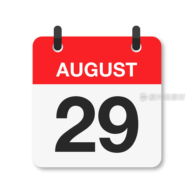 8月29日-每日日历图标-白色背景