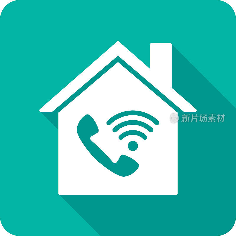 房屋Wifi呼叫图标剪影