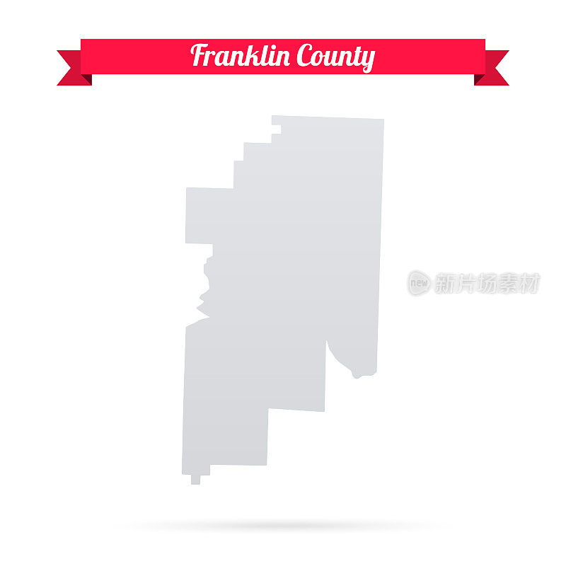 阿肯色州富兰克林县。白底红旗地图
