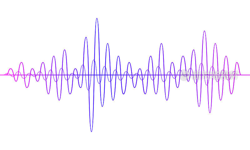 声波矢量。波作为音频均衡器隔离的背景。音频技术。脉冲音乐波形