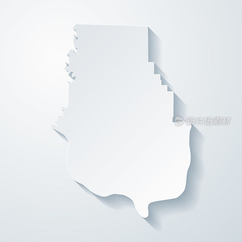 哈里森县，印第安纳州。地图与剪纸效果的空白背景