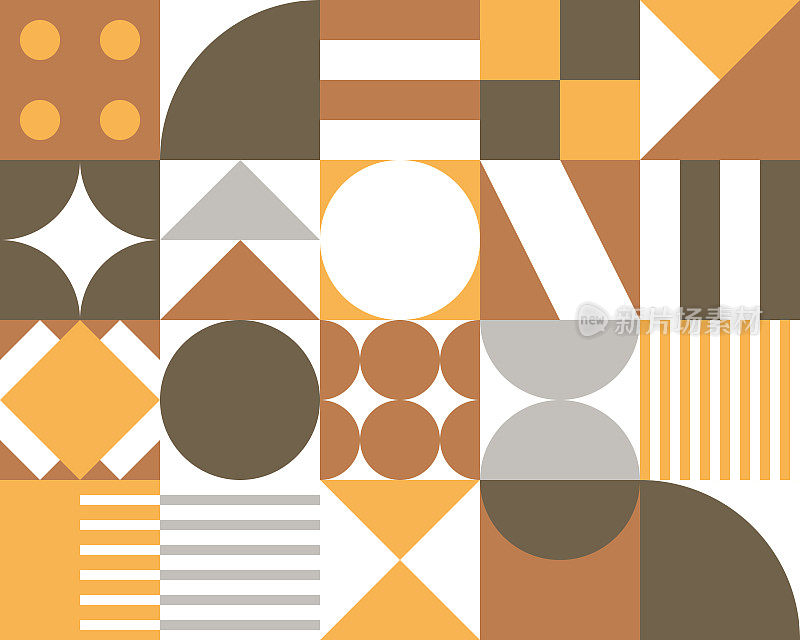 包豪斯风格的抽象背景，由几何形状组成。