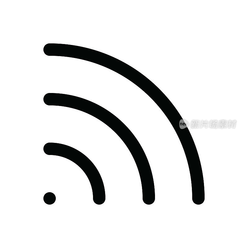 媒体细线图标-可编辑描边