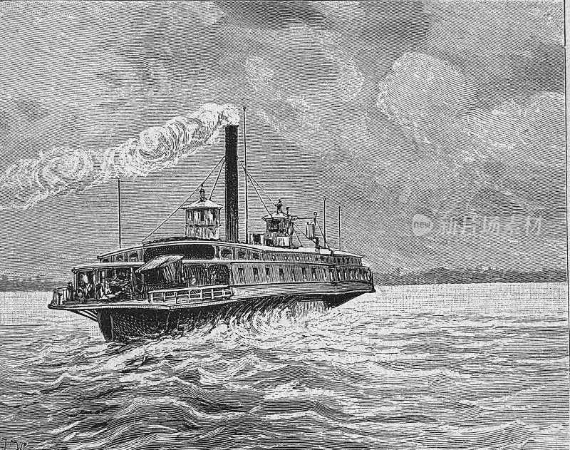 哈德逊河，轮渡蒸汽船