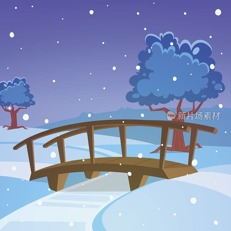 冬季景观带桥