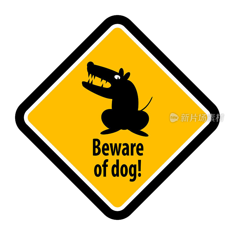 小心狗的标志
