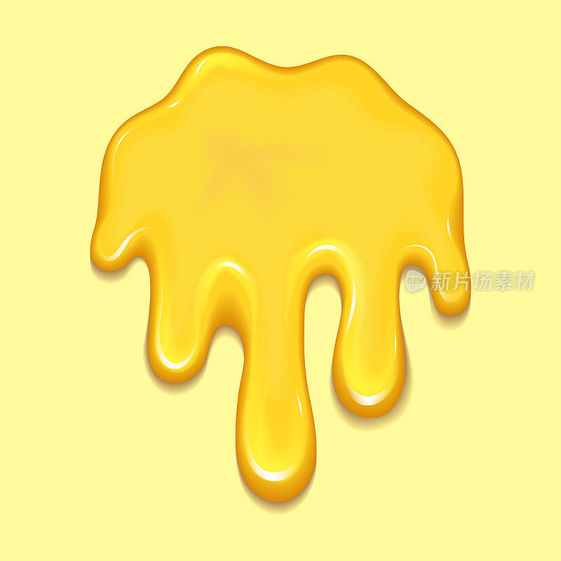 橙色蜂蜜滴和黄色飞溅健康糖浆金色食品液体滴矢量插图