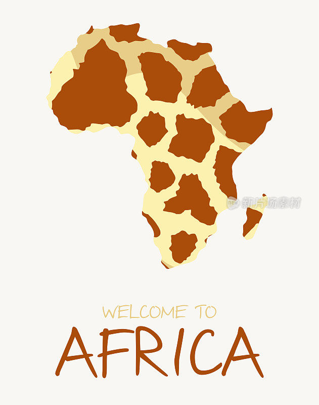 非洲长颈鹿地图插图