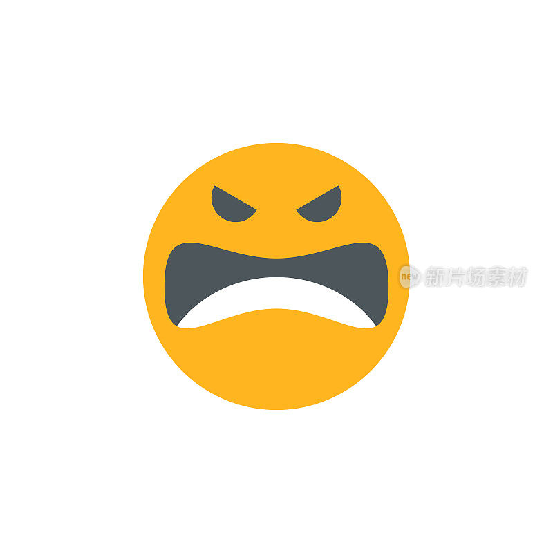 可爱的表情，愤怒的脸图标