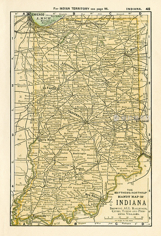 1898年印第安纳州地图