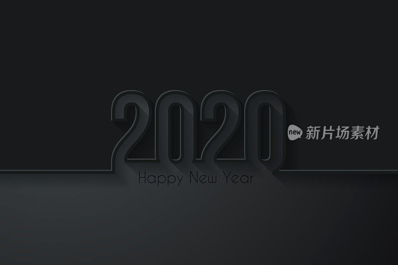 2020年新年快乐――黑色背景