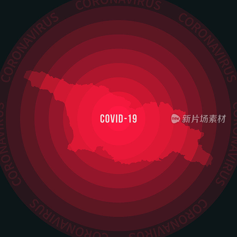 格鲁吉亚COVID-19传播地图。冠状病毒爆发