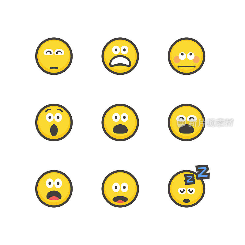 emoticon设置平面设计轮廓线