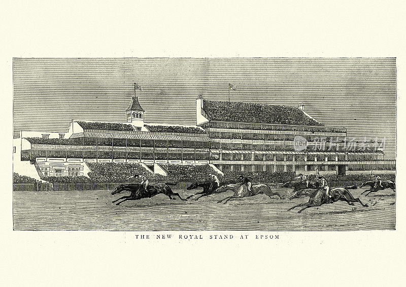 在大看台前的埃普瑟姆赛马，19世纪