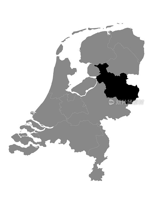 Overijssel省位置图