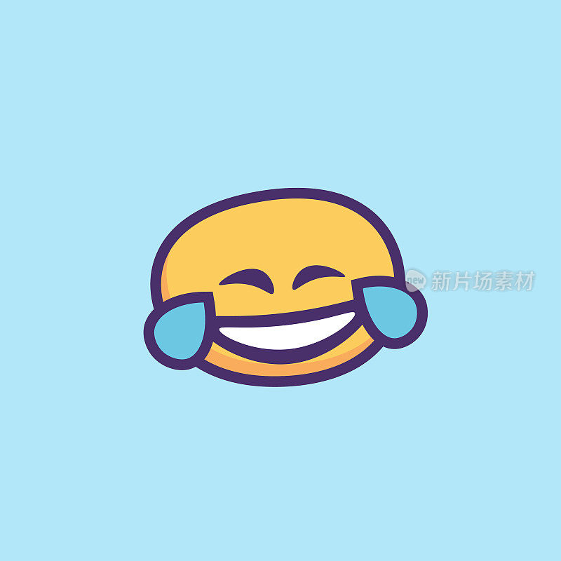 Emoticon设计蓝色背景卡通风格