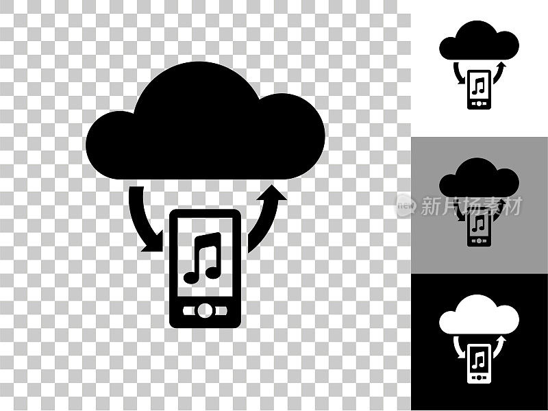音乐图标上的棋盘透明背景