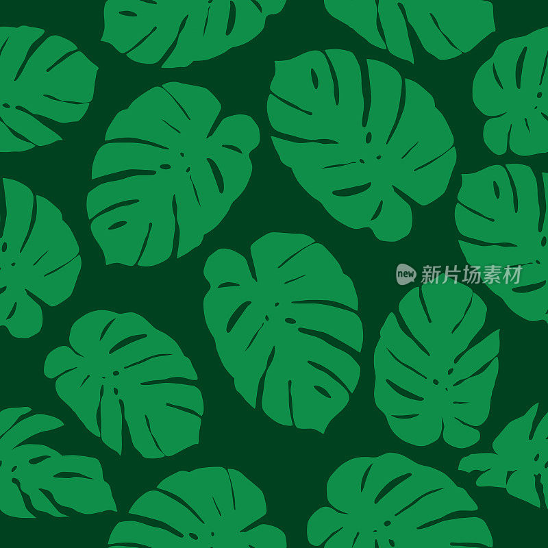 绿色棕榈叶无缝图案