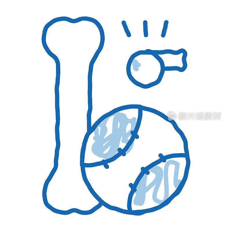 坑，哨子和球涂鸦图标手绘插图