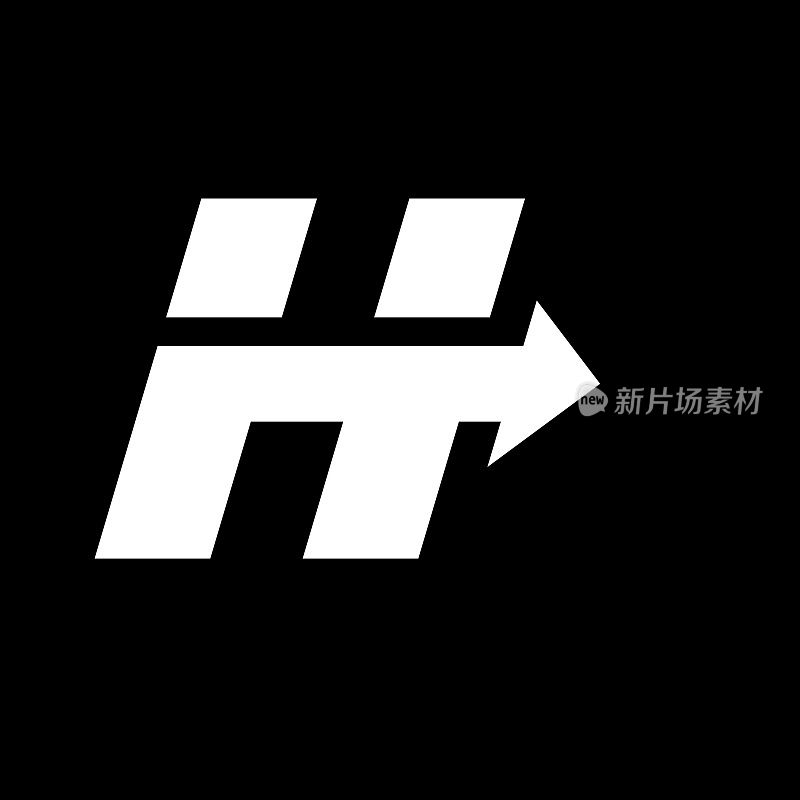 字母H实心标志