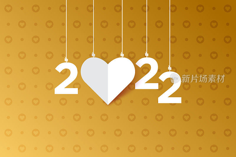 2022年新年书信。节日贺卡。抽象背景矢量插图。节日贺卡、邀请函、挂历等库存插图设计