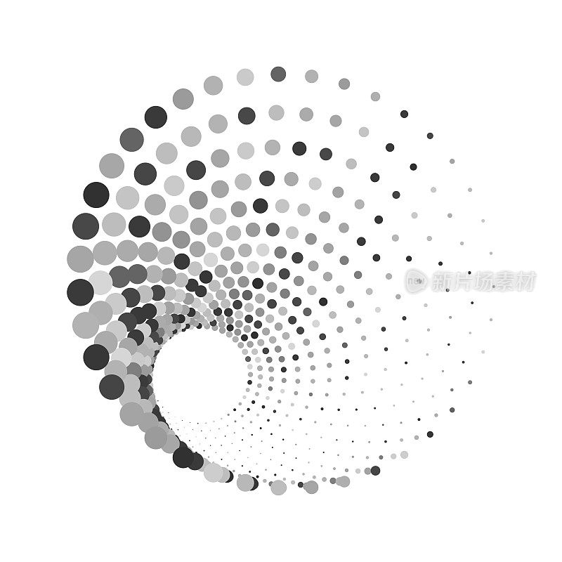 矢量半色调圆点漩涡环符号图案背景设计