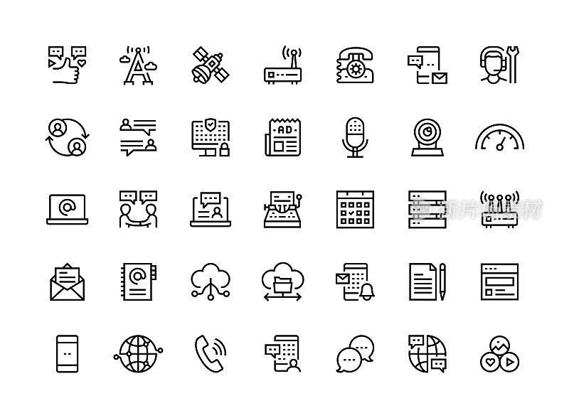 网络和通信细线图标集系列