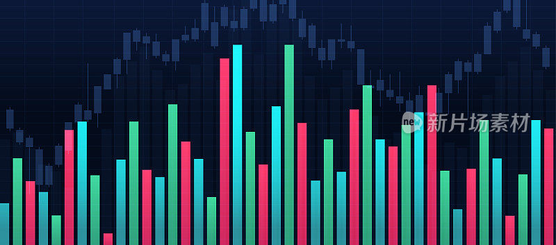 蜡烛图表。股票市场交易观点在白色背景。用于业务模板表示的矢量插图
