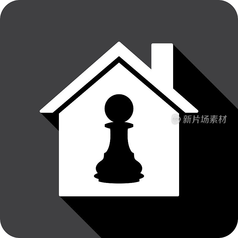 房子象棋棋子图标剪影