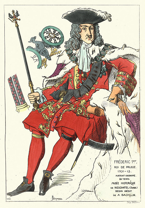 腓特烈一世1657年至1713年，普鲁士第一任国王，18世纪历史，时尚，德文
