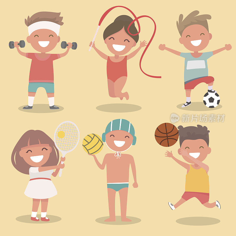 安排参加夏季运动的孩子。