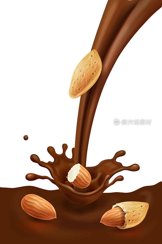 杏仁液态熔浇巧克力食品包装设计